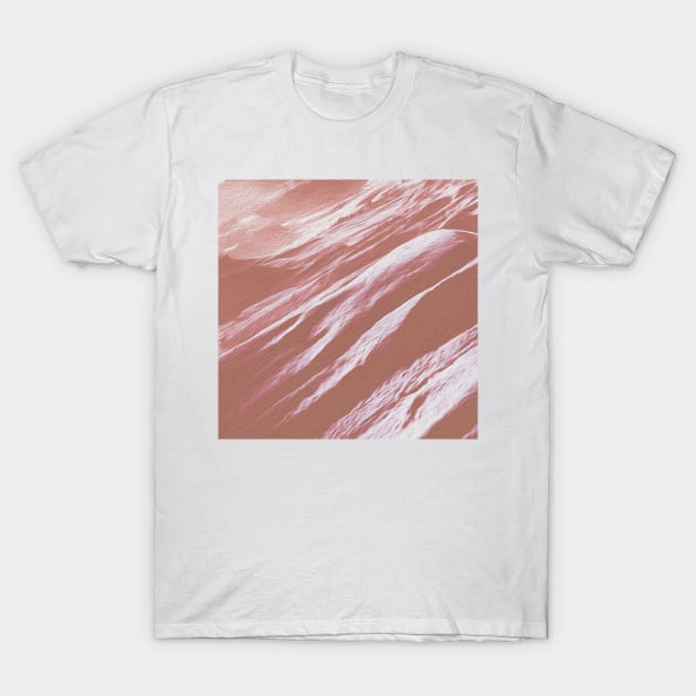 Rose Blush Mountains Oil Effects 5 T-Shirt by peachesinthewild